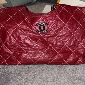 Chanel Burgundy Quilted Shoulder Bag